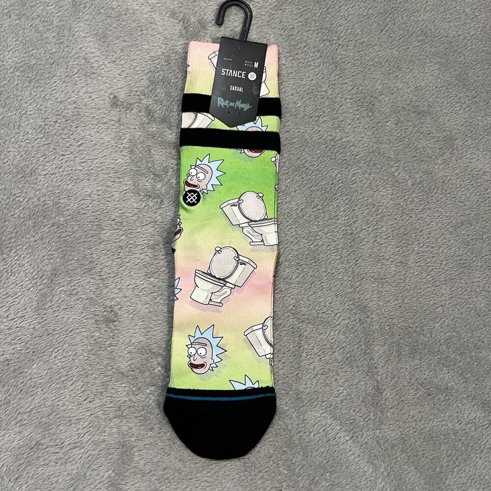 Stance Rick And Morty Socks Mens Medium Multicolor The Seat Crew Casual TV